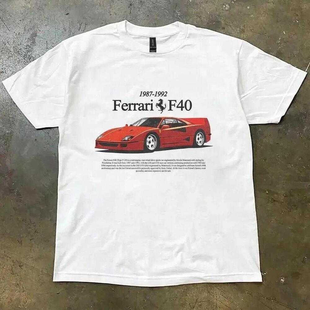 1992 Ferrari F40 Cotton  Tee Car